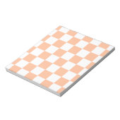 Pfirsich Fuzz kariertes Gingham-Muster Notizblock (Rotiert)