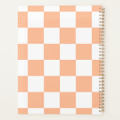 Pfirsich Fuzz Kariertes Gingham-Muster Planer (Rückseite)