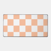 Pfirsich Fuzz Kariertes Gingham-Muster Schreibtischunterlage (Vorderseite)