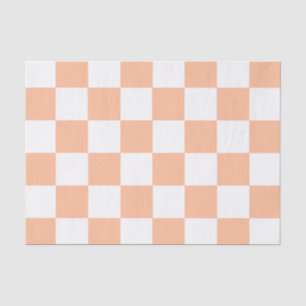 Pfirsich Fuzz kariertes Gingham-Muster Seidenpapier