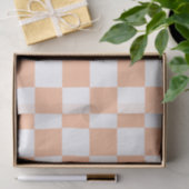 Pfirsich Fuzz kariertes Gingham-Muster Seidenpapier (Geschenk)