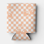 Pfirsich-Fuzz-Kirsch-Gingham-Muster Dosenkühler (Vorderseite)