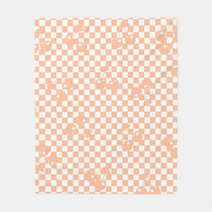 Pfirsich-Fuzz-Kirsch-Gingham-Muster Fleecedecke