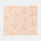 Pfirsich-Fuzz-Kirsch-Gingham-Muster Fleecedecke (Vorderseite (Horizontal))