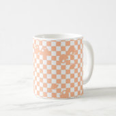Pfirsich-Fuzz-Kirsch-Gingham-Muster Kaffeetasse (VorderseiteRechts)