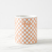Pfirsich-Fuzz-Kirsch-Gingham-Muster Kaffeetasse (Mittel)