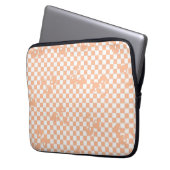 Pfirsich-Fuzz-Kirsch-Gingham-Muster Laptopschutzhülle (Vorderseite Links)
