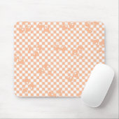 Pfirsich-Fuzz-Kirsch-Gingham-Muster Mousepad (Mit Mouse)