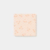 Pfirsich-Fuzz-Kirsch-Gingham-Muster Post-it Klebezettel (Vorderseite)