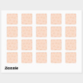 Pfirsich-Fuzz-Kirsch-Gingham-Muster Quadratischer Aufkleber (Blatt)