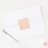 Pfirsich-Fuzz-Kirsch-Gingham-Muster Quadratischer Aufkleber (Umschlag)