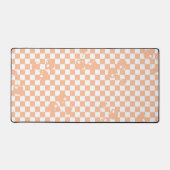 Pfirsich-Fuzz-Kirsch-Gingham-Muster Schreibtischunterlage (Vorderseite)