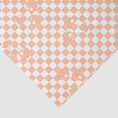 Pfirsich-Fuzz-Kirsch-Gingham-Muster Seidenpapier (Ausschnitt)