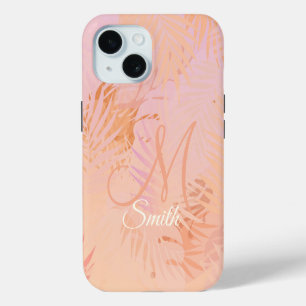 Pfirsich Fuzz Minimalistischer Moderner Tropischer iPhone 15 Hülle