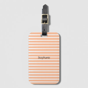 Pfirsich-Fuzz-Monogramm mit individuellem Namensst Gepäckanhänger
