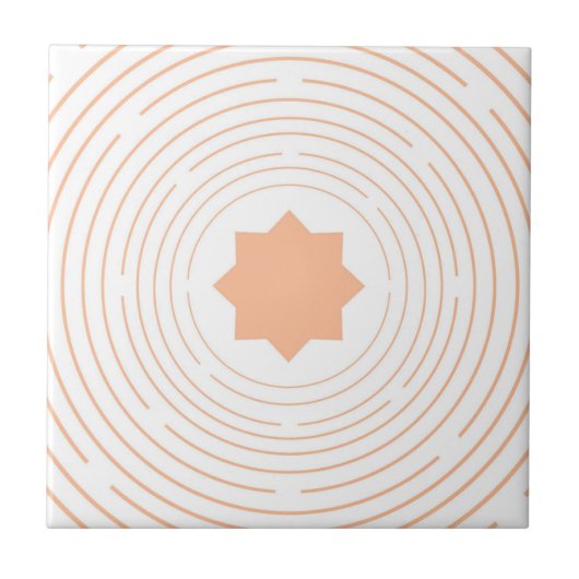 Pfirsich Fuzz Stern Kreis Islamisches Geometrische Fliese (Vorderseite)