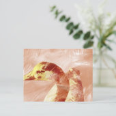 Pfirsich-Gans-Postkarte Postkarte (Stehend Vorderseite)