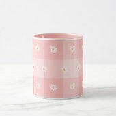 Pfirsich-Gänseblümchen-Karo Tasse (Zentrum)
