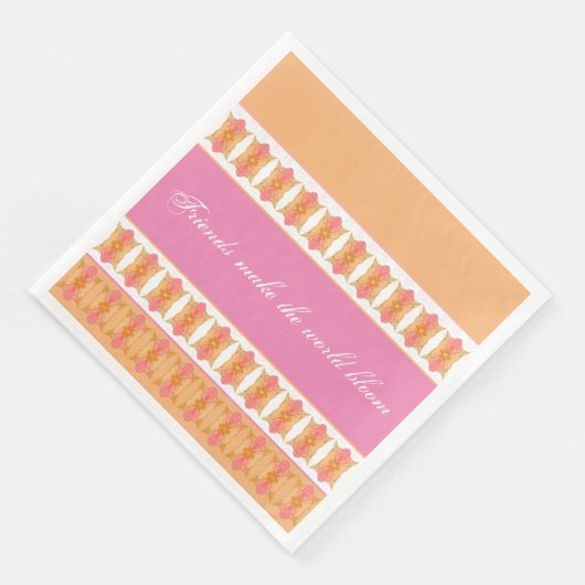 Pfirsich Gemustert Serviette (Ecke)