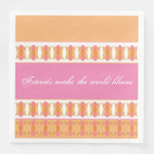 Pfirsich Gemustert Serviette (Vorderseite)