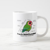 Pfirsich-gesichtige Lovebird-Statistiken Jumbo-Tasse (Rechts)