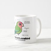 Pfirsich-gesichtige Lovebird-Statistiken Kaffeetasse (VorderseiteRechts)