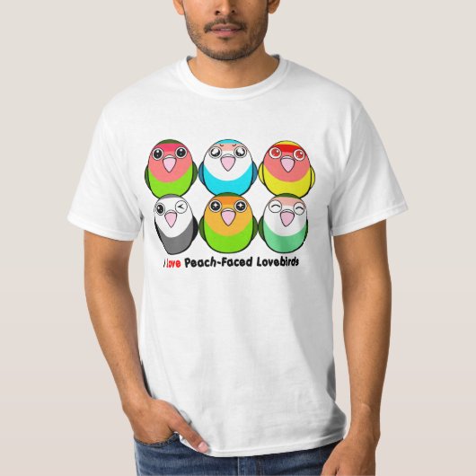 Pfirsich-gesichtige Lovebirds T-Shirt (Vorderseite)