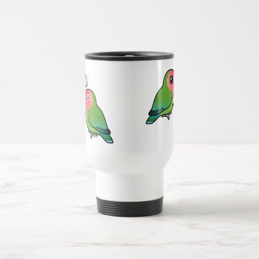 Pfirsich-gesichtiger Lovebird-entzückende Paare Reisebecher (Mittel)