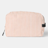 Pfirsich gestreifte Monogramm-Make-up-Tasche Waschbeutel (Rückseite)