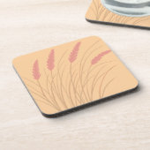 Pfirsich-Getränkeuntersetzer mit Strandgras-Design Getränkeuntersetzer (Linke Seite)