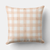 Pfirsich-Gingham-Gans-Aquarell Kissen (Rückseite)