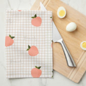 Pfirsich Gingham Geschirrtuch (Viertel Falte)