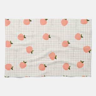 Pfirsich Gingham Geschirrtuch