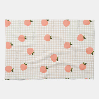 Pfirsich Gingham Geschirrtuch
