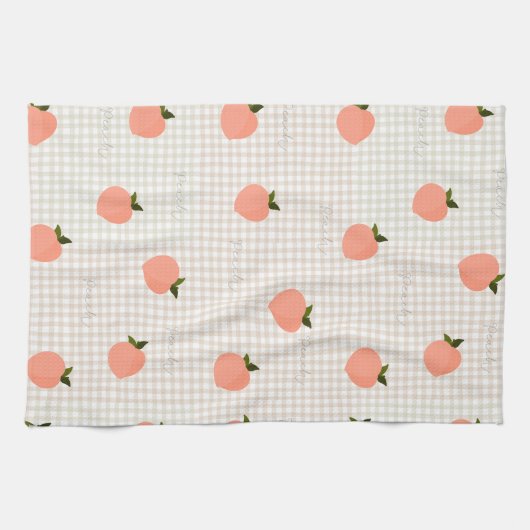 Pfirsich Gingham Geschirrtuch (Horizontal)