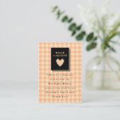 Pfirsich-Gingham-Herz-Buch-Anfrage Begleitkarte (Stehend Vorderseite)