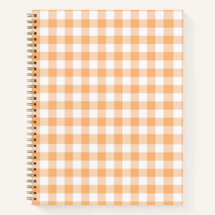 Pfirsich-Gingham-Notizbuch Notizblock