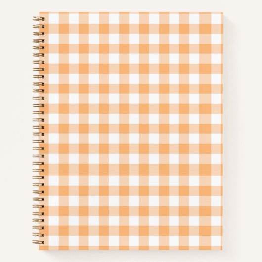 Pfirsich-Gingham-Notizbuch Notizblock (Vorderseite)