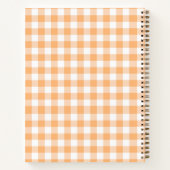 Pfirsich-Gingham-Notizbuch Notizblock (Rückseite)