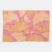 Pfirsich Ginkgo Botanischer Traum 1 Geschirrtuch (Horizontal)