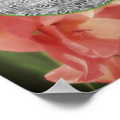 Pfirsich Gladiolus Blume Rahmen hinzufügen Ihr Fot Poster (Ecke)