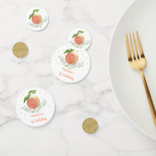 Pfirsich Gold Floral Geburtstag Konfetti