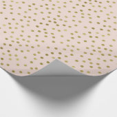 Pfirsich-Goldconfetti-Punkte Geschenkpapier (Ecke)