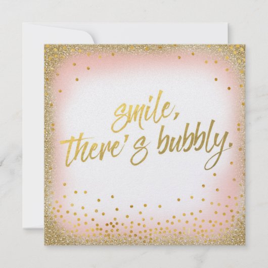 Pfirsich-Goldlächeln dort ist- sprudelnde Einladung (Vorderseite)