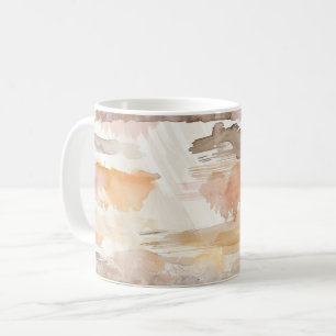 Pfirsich-Grapefruit-Creme-Kakao-Tan-Streifen Kaffeetasse