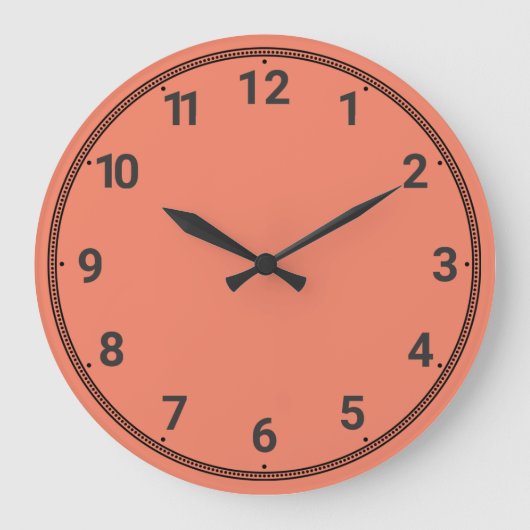 Pfirsich Große Wanduhr (Vorderseite)