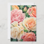 Pfirsich, Grün und Pastellrosa Sommerhochzeit Einladung (Rückseite)