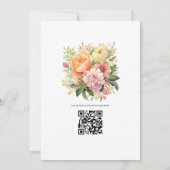 Pfirsich, Grün und Pastellrosa Sommerhochzeit Einladung (Rückseite)