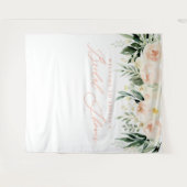 Pfirsich + grünes Brautparty Wandteppich (Vorderseite (Horizontal))