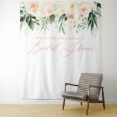 Pfirsich + grünes Brautparty Wandteppich (Beispiel)